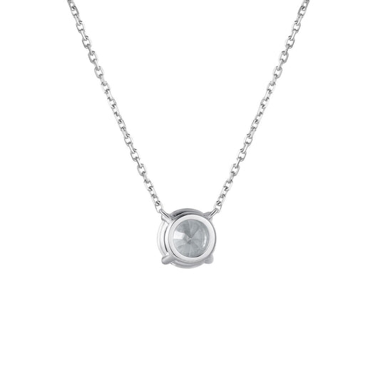 Round Brilliant-Cut Lab-Grown Diamond Solitaire Pendant in 14k White Gold