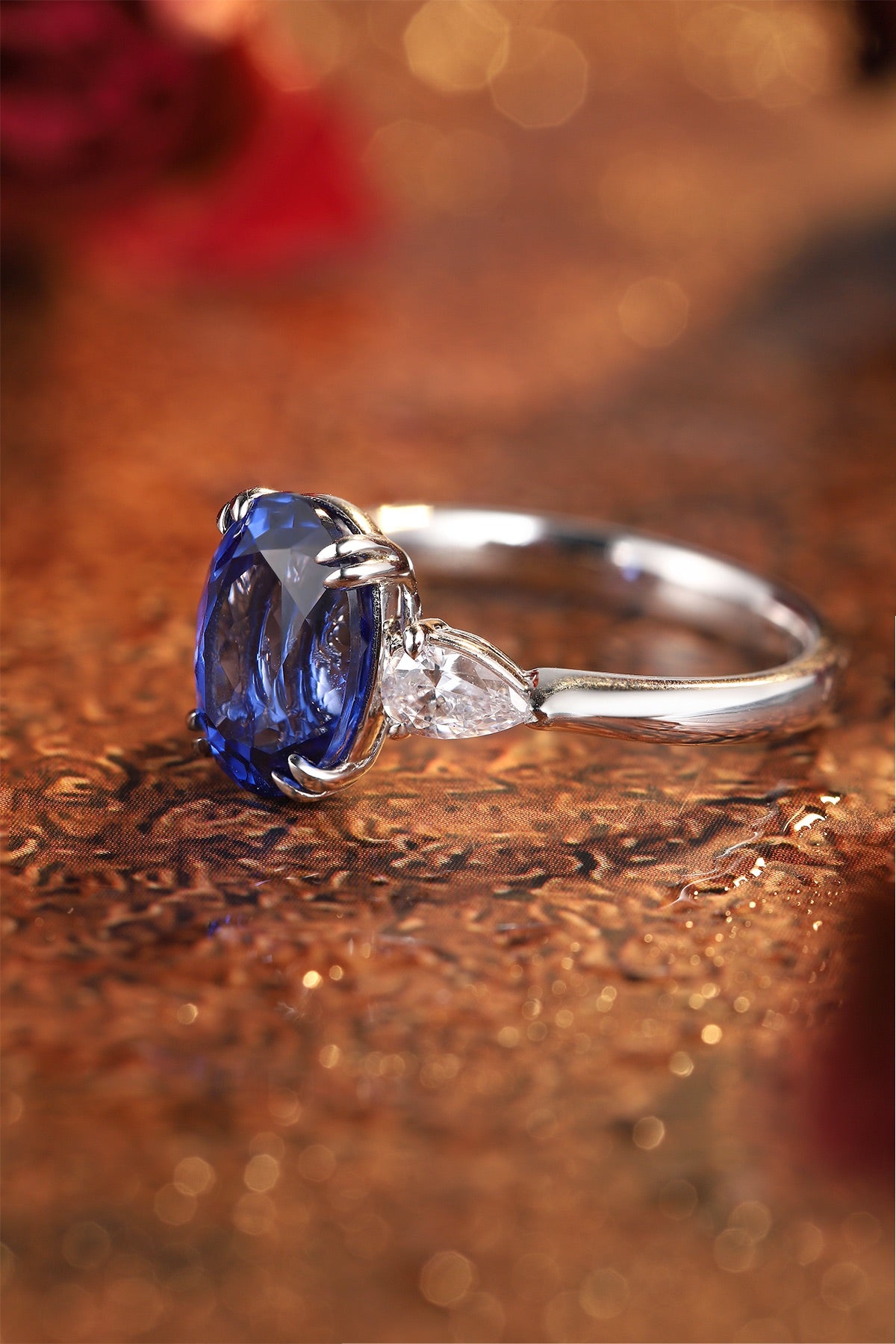 Bague de fiançailles solitaire classique à six griffes avec diamant de laboratoire