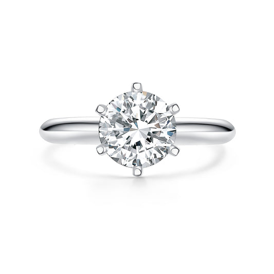 Classic Six-Prong Solitaire Lab-Grown Diamond Engagement Ring in 14k White Gold