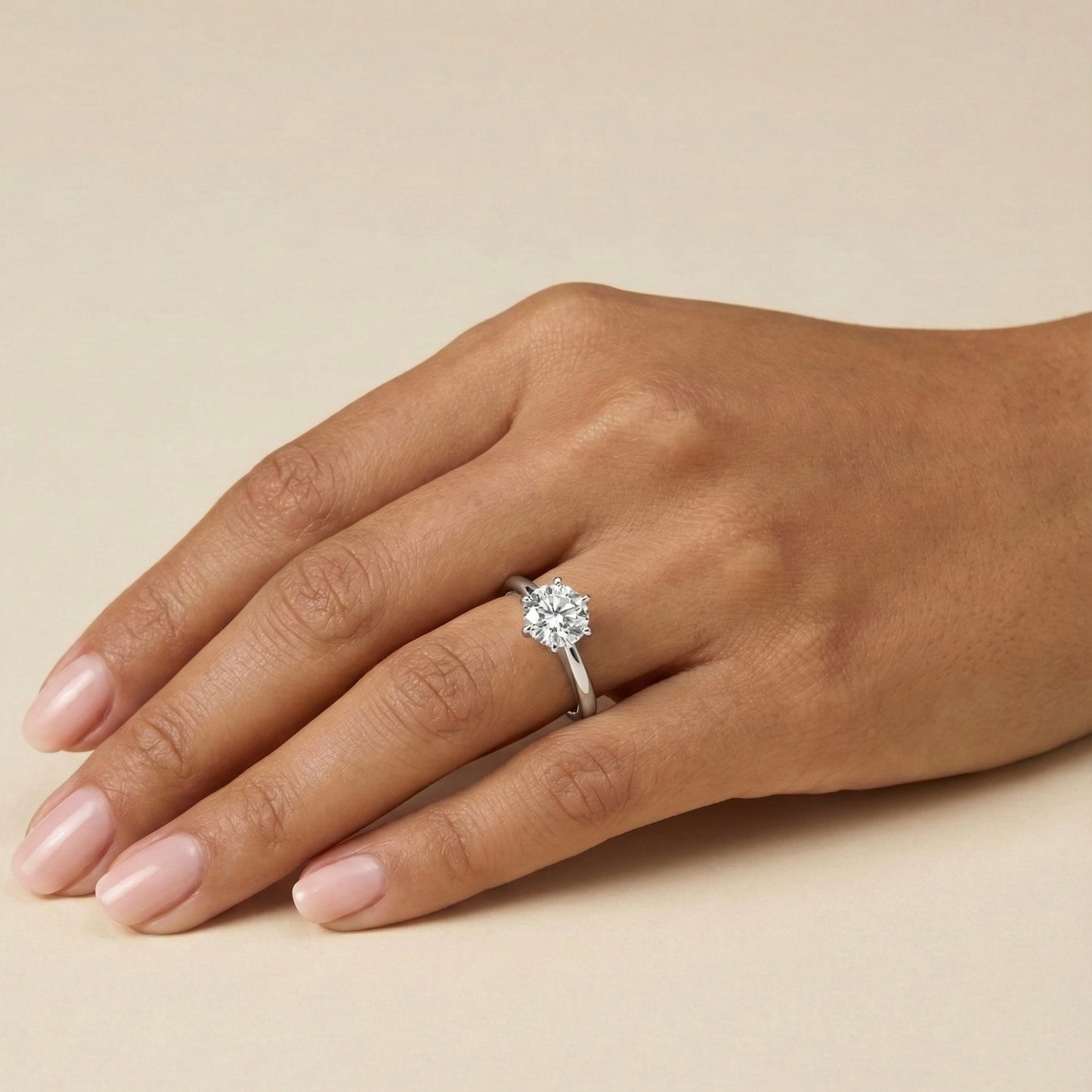 Classic Six-Prong Solitaire Lab-Grown Diamond Engagement Ring in 14k White Gold