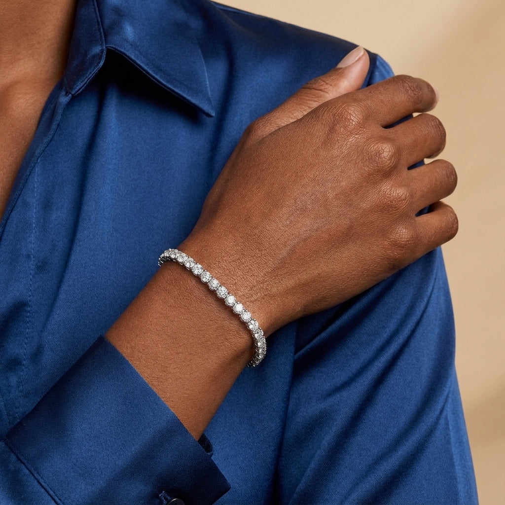 5 ct. tw. Four-Prong Classic Lab-Grown Diamond Tennis Bracelet in 14k White Gold 7"