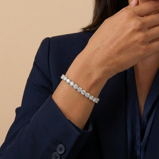 7 ct. tw. Four-Prong Classic Lab-Grown Diamond Tennis Bracelet in 14k White Gold 7"