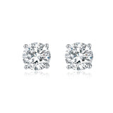 Classic Four-Prong Round Brilliant Lab-Grown Diamond Stud Earrings in 14k White Gold