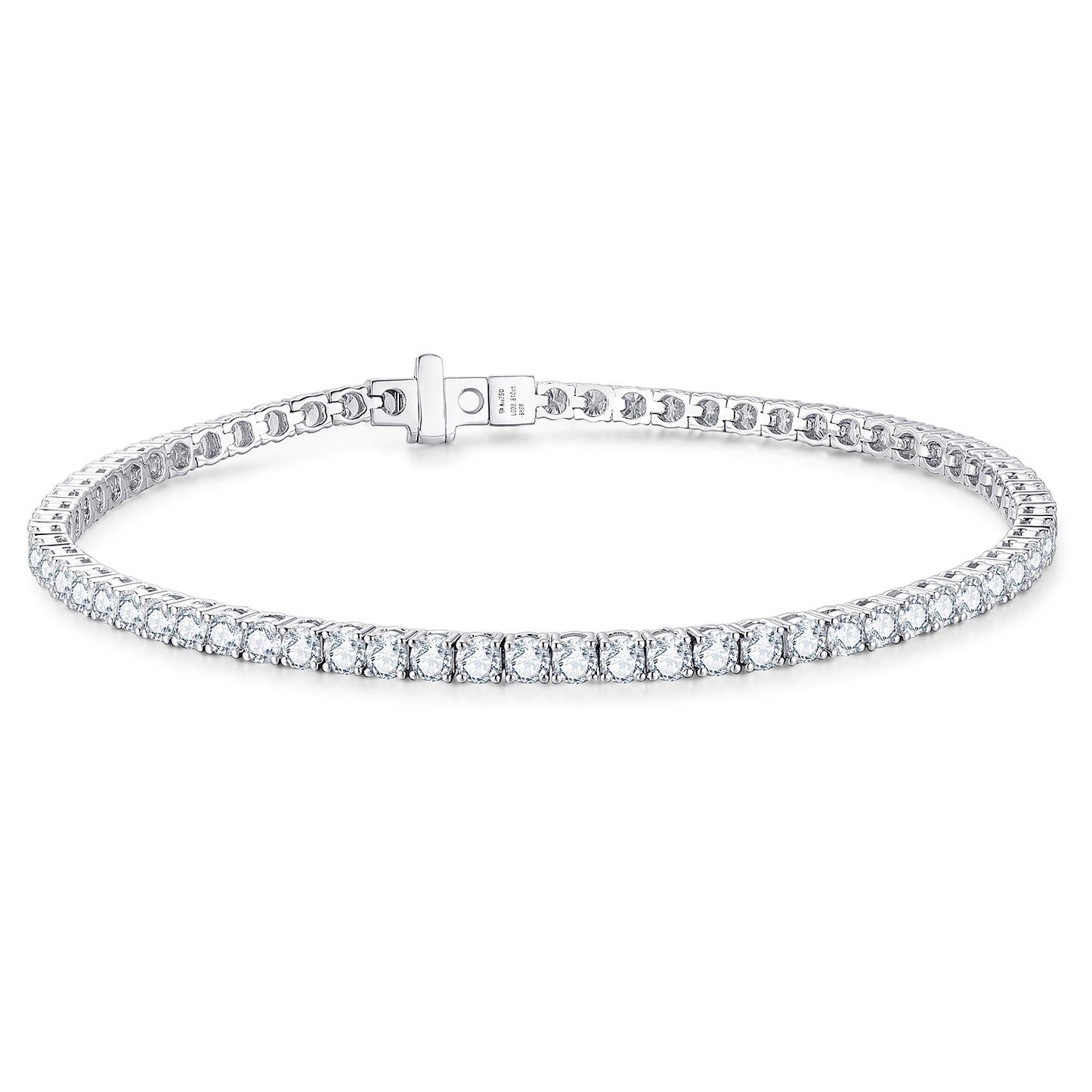 3 ct. tw. Four-Prong Classic Lab-Grown Diamond Tennis Bracelet in 14k White Gold 7"