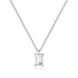 Emerald-Cut Lab-Grown Diamond Solitaire Pendant in 14k White Gold