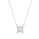 Princess-Cut Lab-Grown Diamond Solitaire Pendant in 14k White Gold