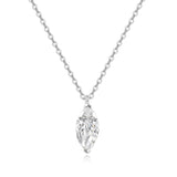 Marquise-Cut Lab-Grown Diamond Solitaire Pendant in 14k White Gold