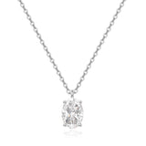 Oval-Cut Lab-Grown Diamond Solitaire Pendant in 14k White Gold