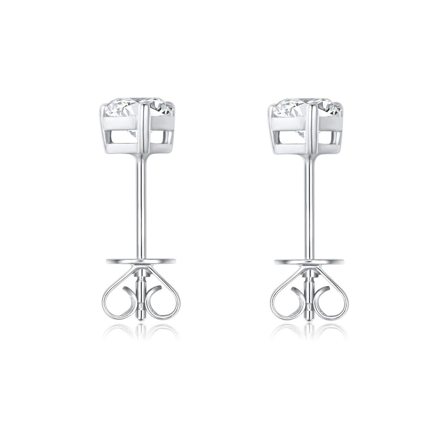 Three-Prong Pear-Shaped Lab-Grown Diamond Stud Earrings in 14k White Gold