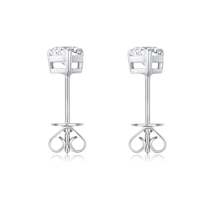 Three-Prong Pear-Shaped Lab-Grown Diamond Stud Earrings in 14k White Gold