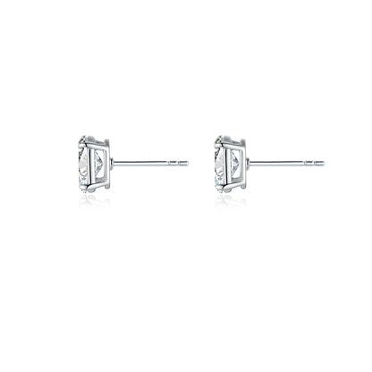 Four-Prong Oval-Cut Lab-Grown Diamond Stud Earrings in 14k White Gold