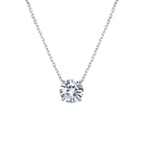Round Brilliant-Cut Lab-Grown Diamond Solitaire Pendant in 14k White Gold