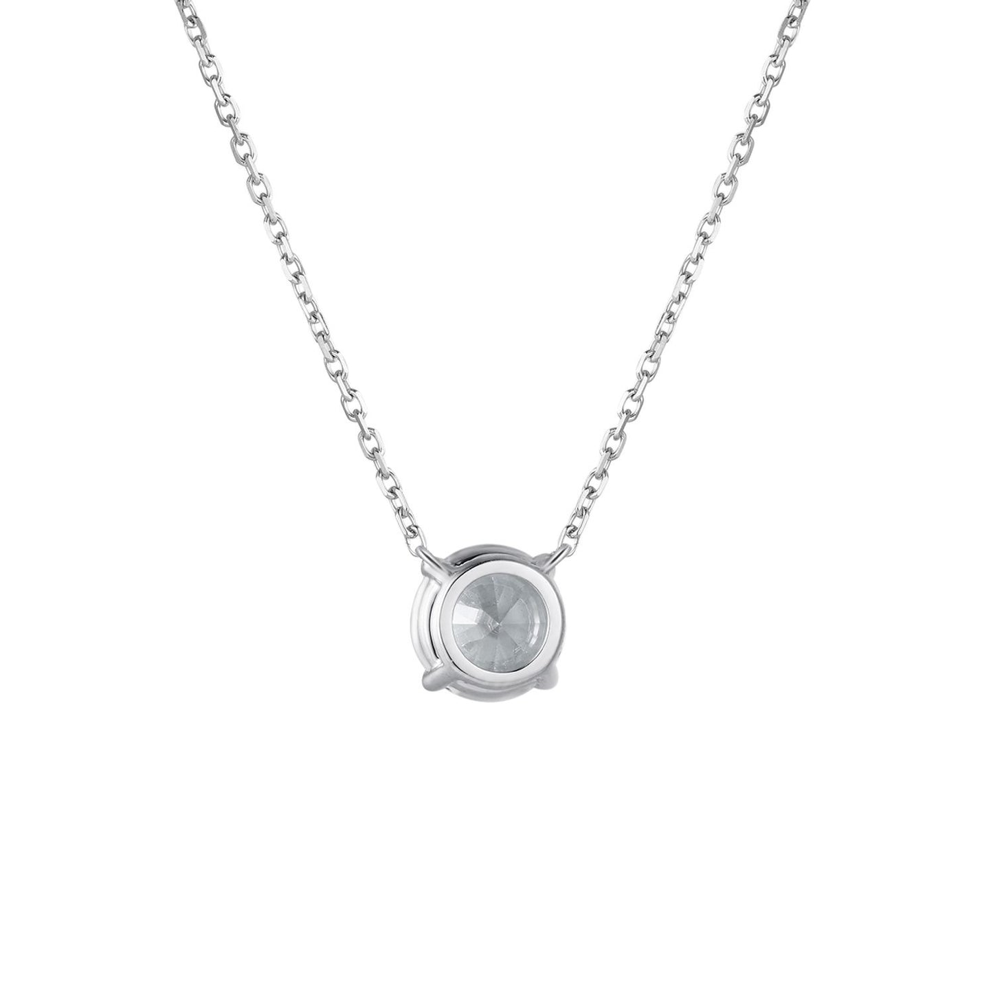 Round Brilliant-Cut Lab-Grown Diamond Solitaire Pendant in 14k White Gold