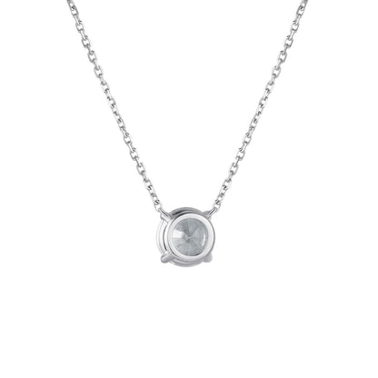 Round Brilliant-Cut Lab-Grown Diamond Solitaire Pendant in 14k White Gold