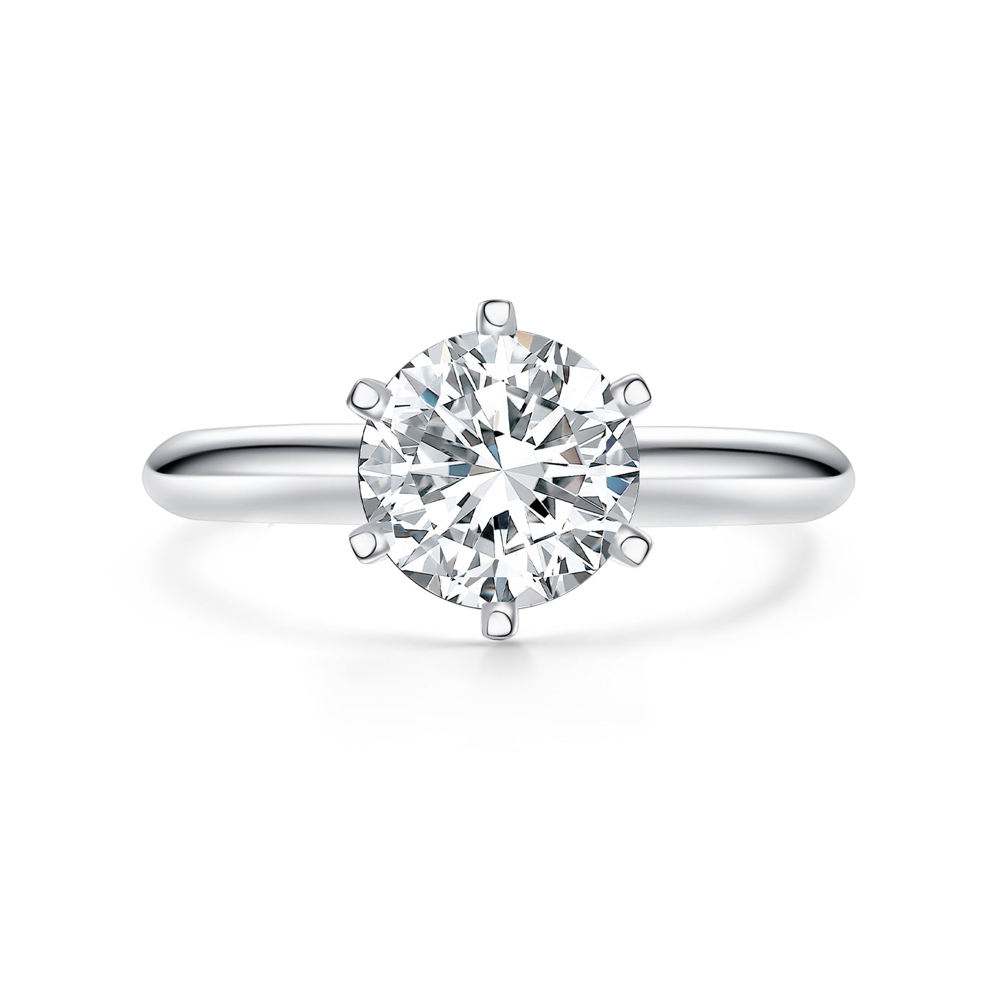 Classic Six-Prong Solitaire Lab-Grown Diamond Engagement Ring in 14k White Gold
