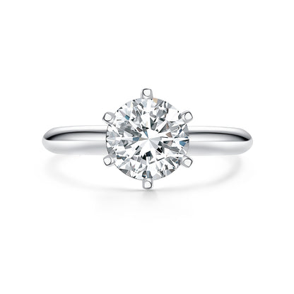 Classic Six-Prong Solitaire Lab-Grown Diamond Engagement Ring in 14k White Gold
