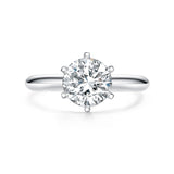 Classic Six-Prong Solitaire Lab-Grown Diamond Engagement Ring in 14k White Gold