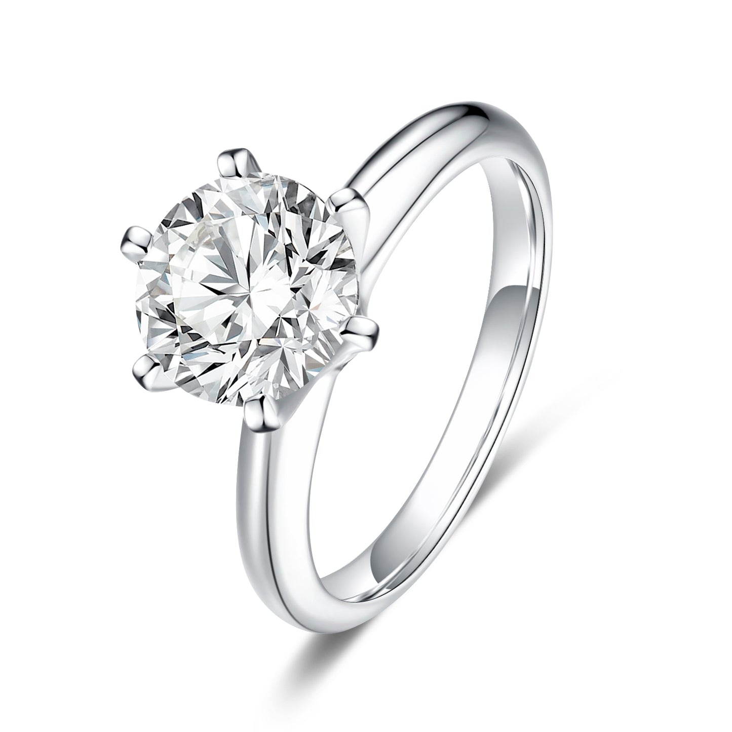 Classic Six-Prong Solitaire Lab-Grown Diamond Engagement Ring in 14k White Gold