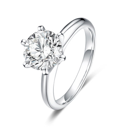 Classic Six-Prong Solitaire Lab-Grown Diamond Engagement Ring in 14k White Gold