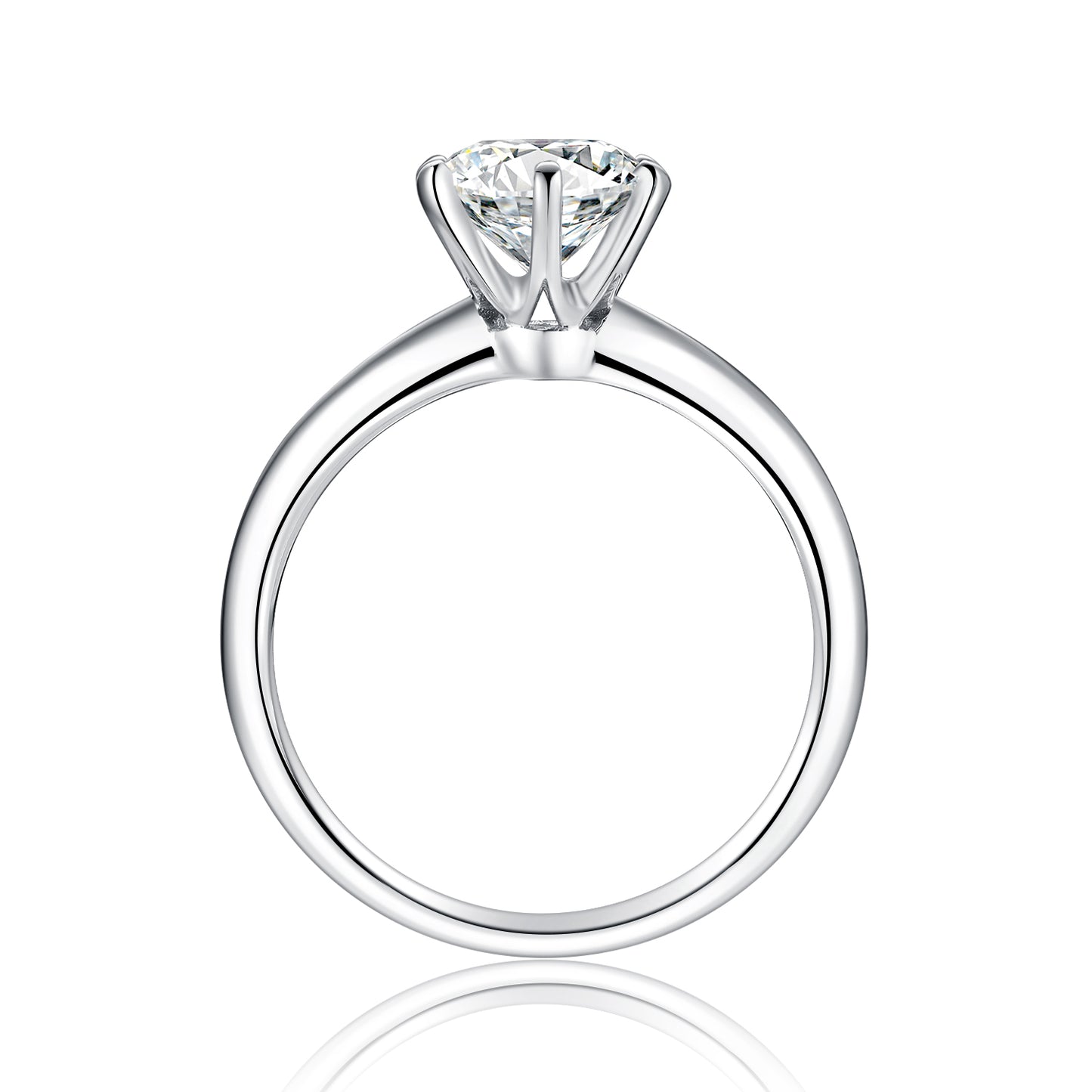 Classic Six-Prong Solitaire Lab-Grown Diamond Engagement Ring in 14k White Gold