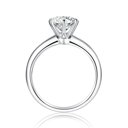 Classic Six-Prong Solitaire Lab-Grown Diamond Engagement Ring in 14k White Gold
