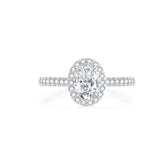 Oval Halo Pavé Lab-Grown Diamond Engagement Ring in 14k White Gold