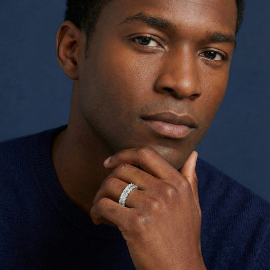 8.5 ct. tw. Lab Emerald Cut Diamond Eternity Ring in Platinum